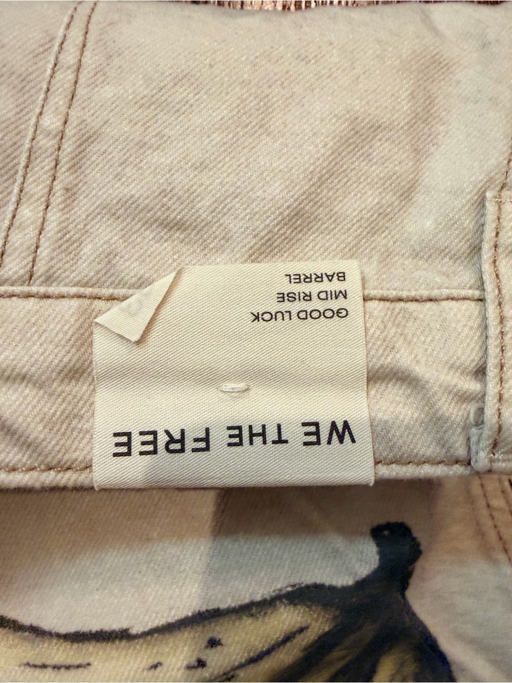We The Free Beige Wide-Leg Jeans with Banana Print - Picture 11 of 13